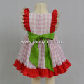 baby summer dress pink check lace dress